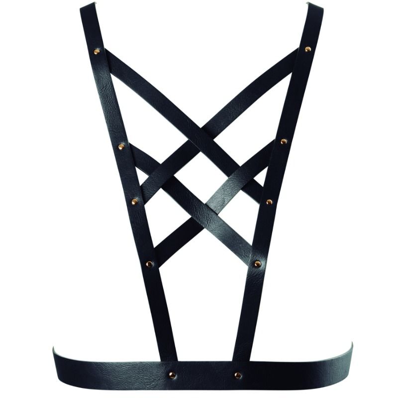 BIJOUX - INDISCRETS MAZE CROSSED HARNESS WITH NECKLINE BLACK - Amore24