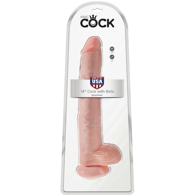 KING COCK - DILDO WITH BALLS 35.6 CM FLESH - Amore24