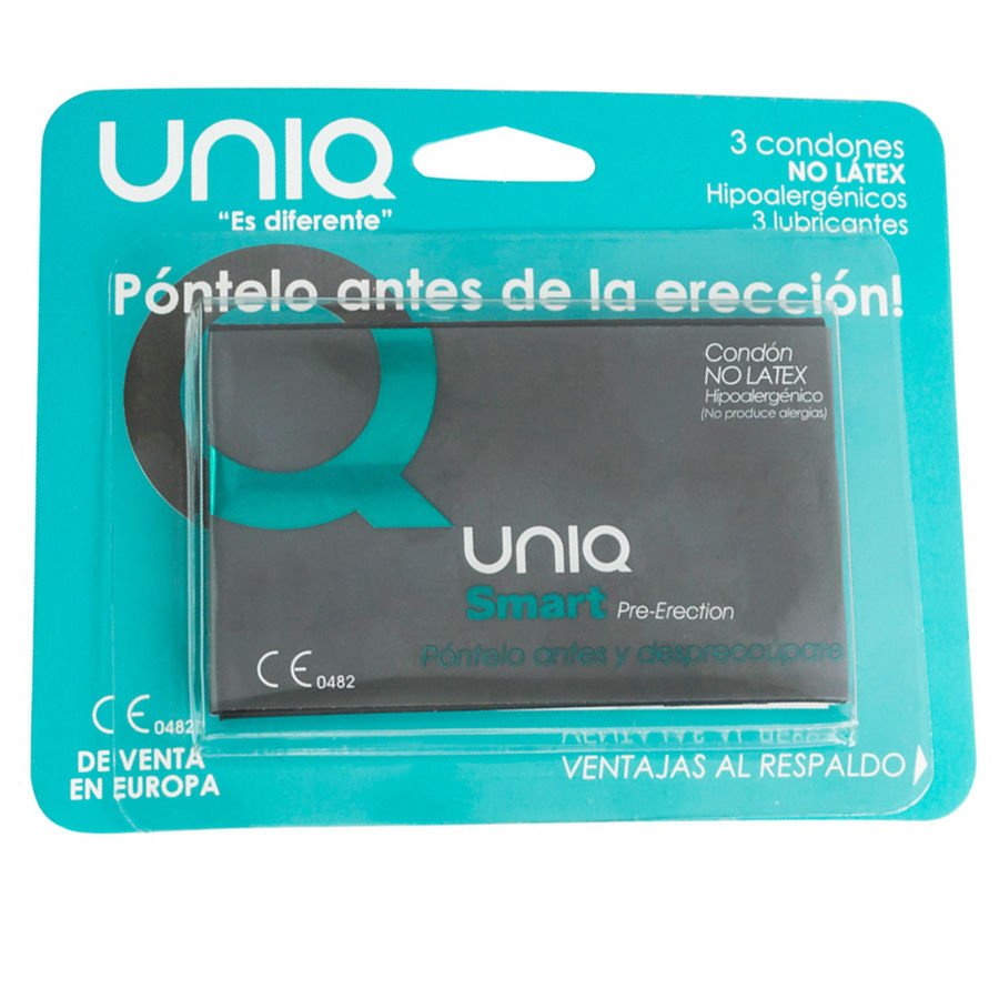 UNIQ - SMART LATEX FREE PRE - ERECTION CONDOMS 3 UNITS - Amore24