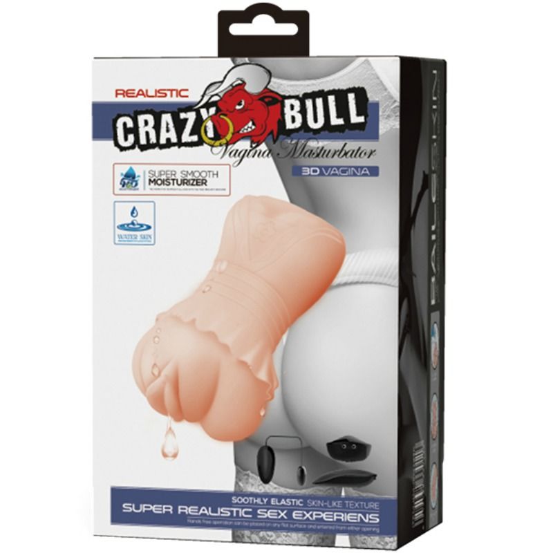 CRAZY BULL - WATER SKIN VAGINA MASTURBADOR WITH VIBRATING BULLETS - Amore24