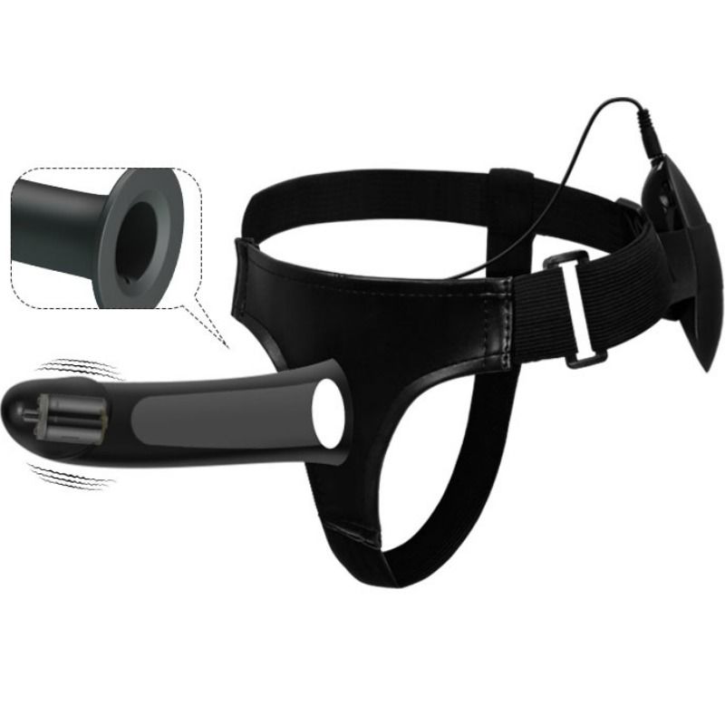 PRETTY LOVE - VITO STRAP ON WITH HOLLOW DILDO AND VIBRATION 17.3 CM - Amore24