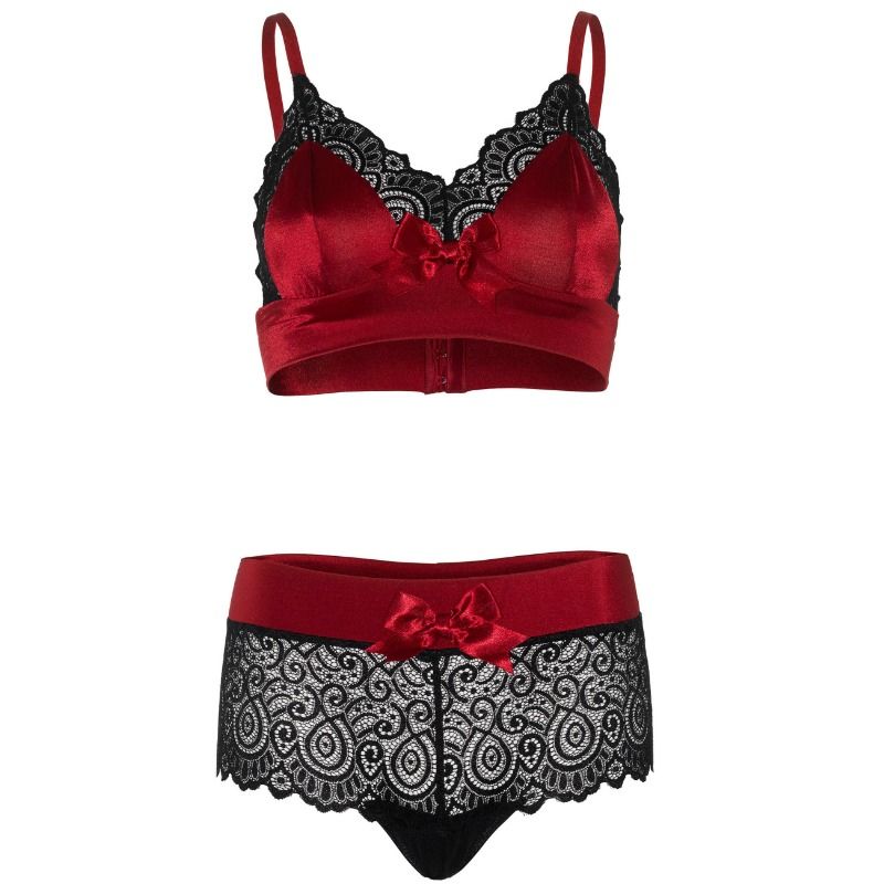 LEG AVENUE - 2 PIECES SET BLACK AND RED L/XL - Amore24