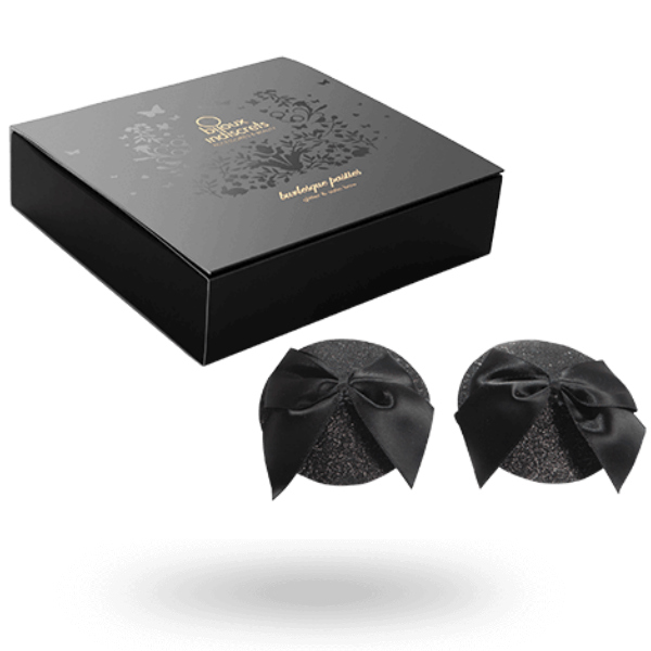 BIJOUX - BURLESQUE SHINY NIPPLE COVERS WITH BOW - Amore24