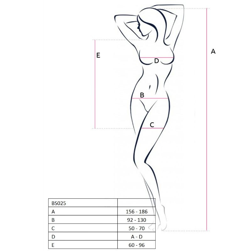 PASSION - WOMAN BS025 BODYSTOCKING BLACK DRESS STYLE ONE SIZE - Amore24