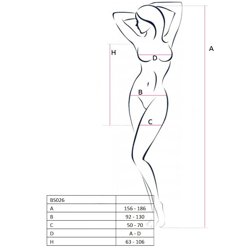 PASSION - WOMAN BS026 BLACK DRESS STYLE BODYSTOCKING ONE SIZE - Amore24