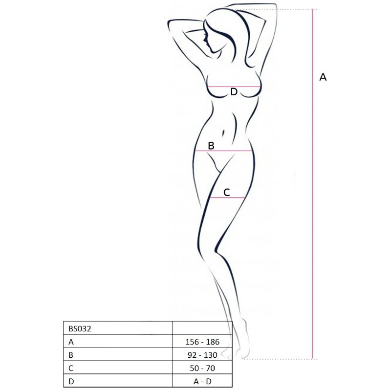 PASSION - WOMAN BS032 BODYSTOCKING BLACK ONE SIZE - Amore24