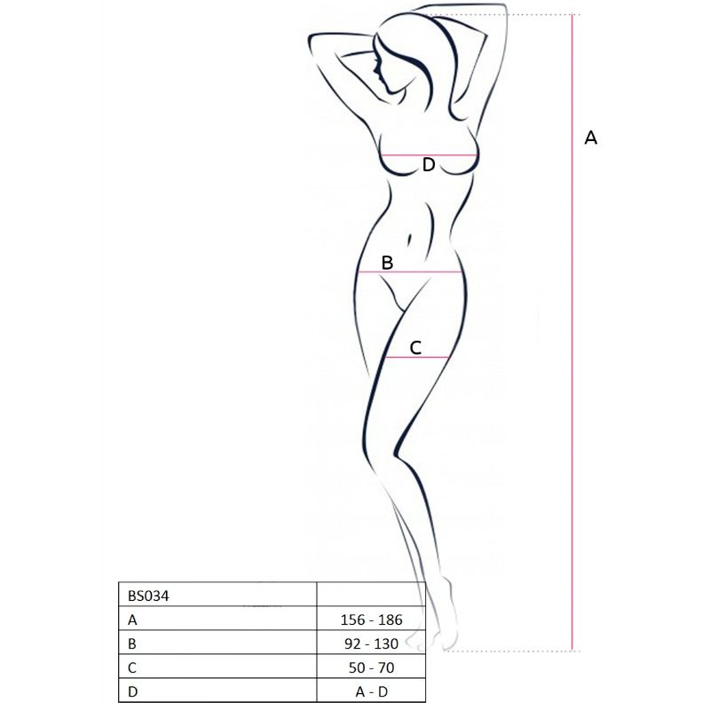 PASSION - WOMAN BS034 RED BODYSTOCKING ONE SIZE - Amore24