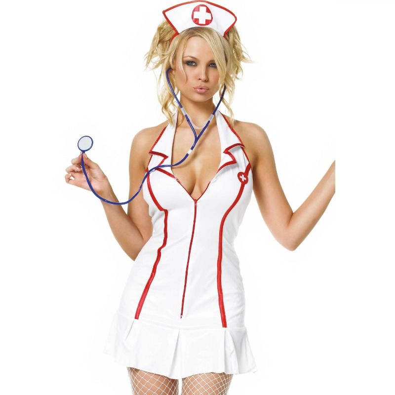 LEG AVENUE - COSTUMES - HEAD NURSE DRESS 3 PIECES SET SIZE S/M - Amore24
