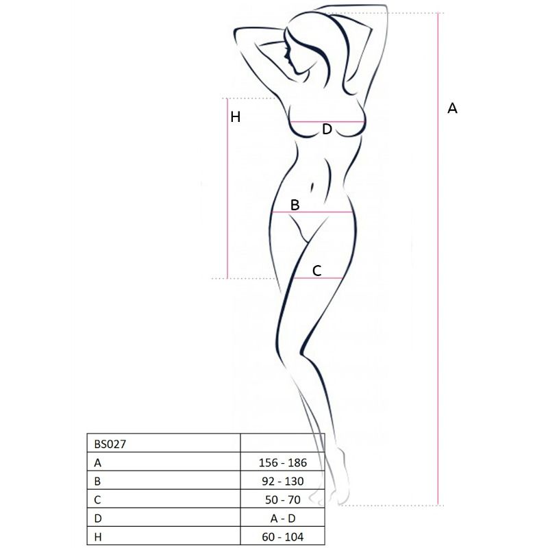 PASSION - WOMAN BS027 BLACK DRESS STYLE BODYSTOCKING ONE SIZE - Amore24