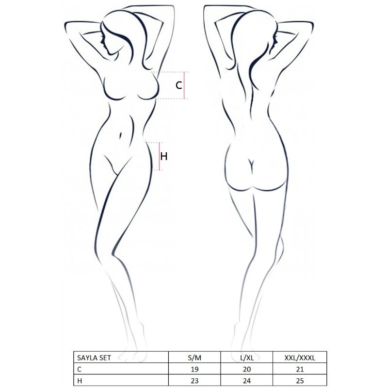 PASSION - WOMAN SAYLA SET BLACK SIZE L/XL - Amore24