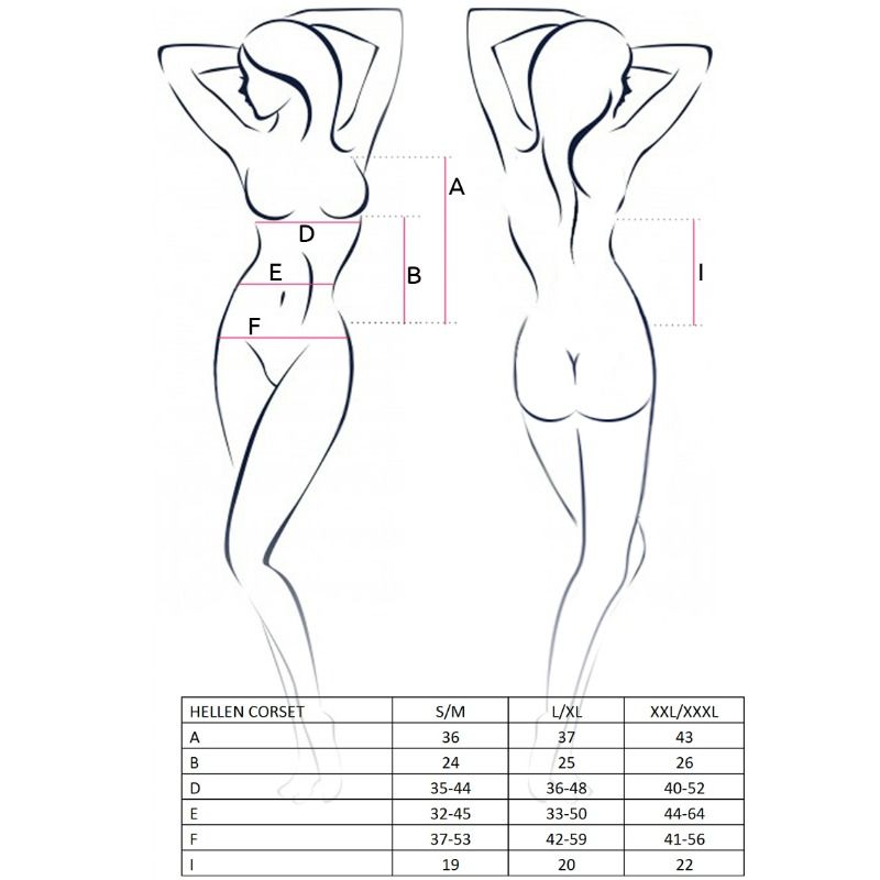 PASSION - WOMAN HELLEN BLACK CORSET SIZE L/XL - Amore24