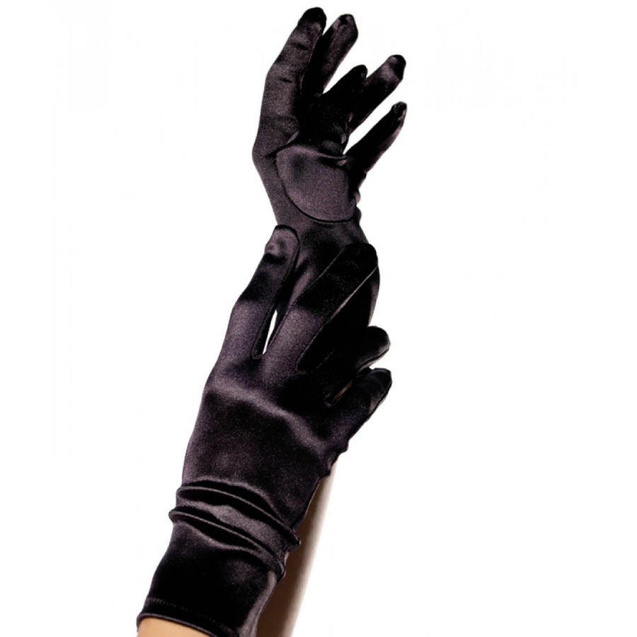 LEG AVENUE - SATIN GLOVES BLACK - Amore24