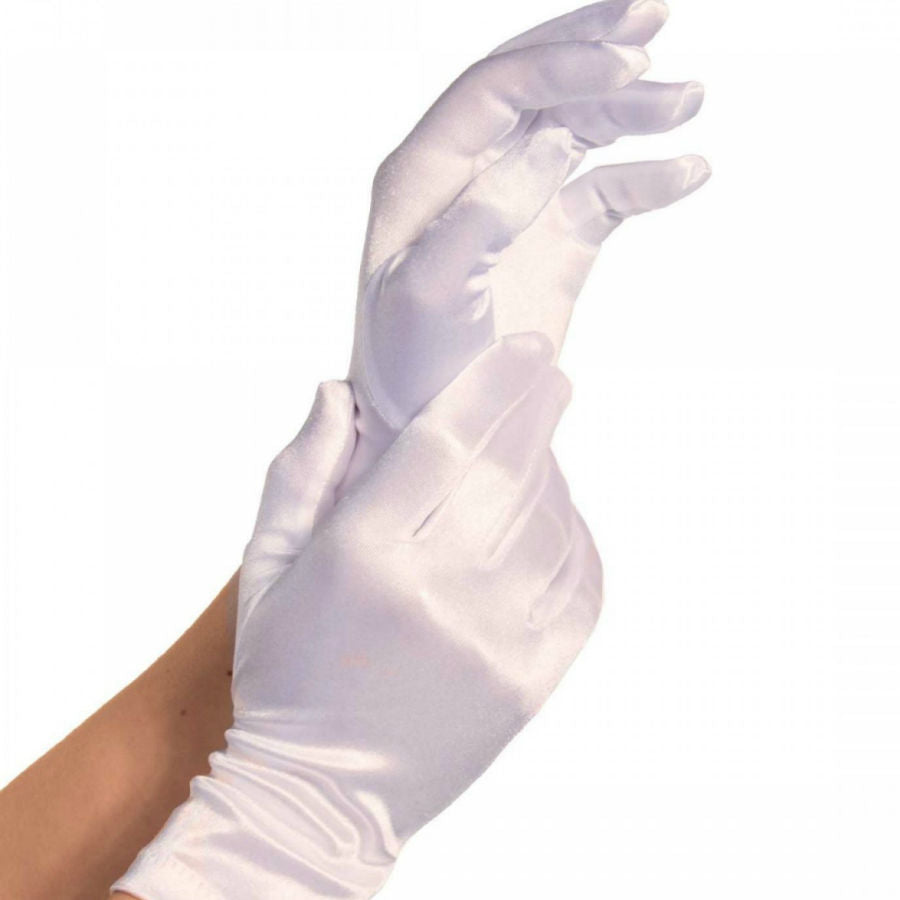 LEG AVENUE - SATIN GLOVES WHITE - Amore24