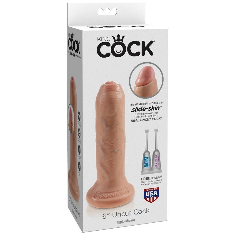 KING COCK - REALISTIC DILDO UNCUT FLESH 15 CM - Amore24