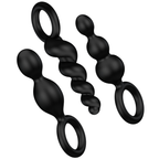 SATISFYER - ANAL PLUGS SET 3 PCS BLACK - Amore24