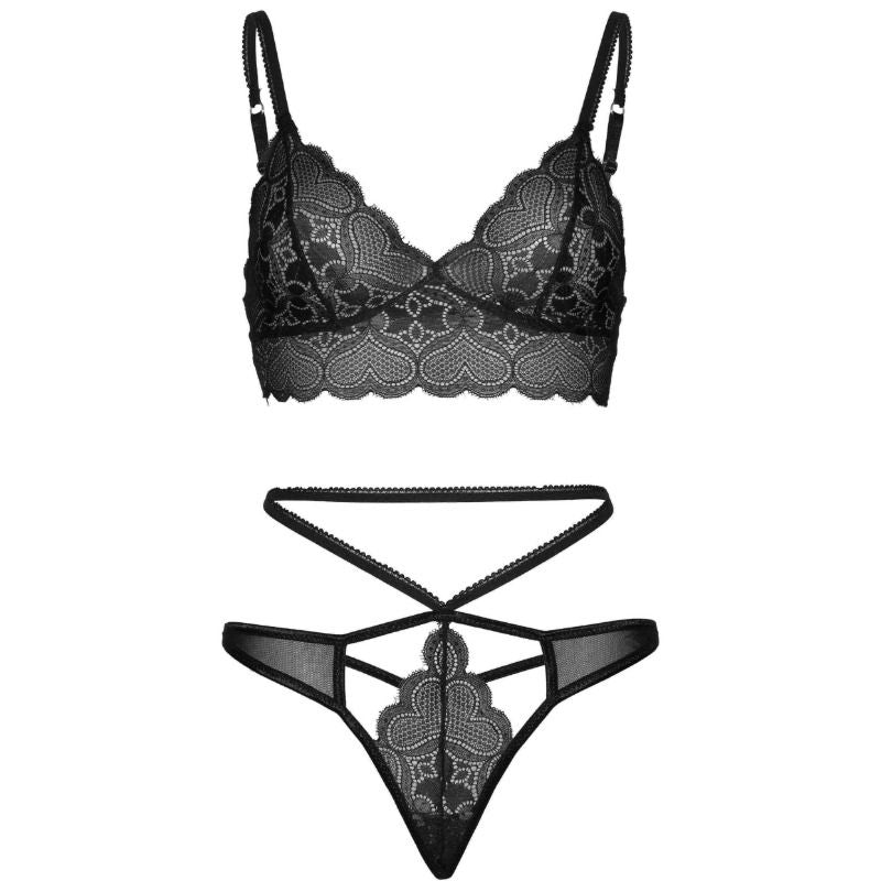 LEG AVENUE - SET 2 PIECES SET STRAPPY CUT G STRING M/L - Amore24