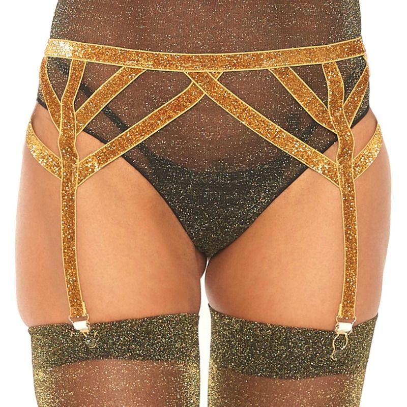 LEG AVENUE - LUREX ELASTIC GARTER BELT ONE SIZE - Amore24