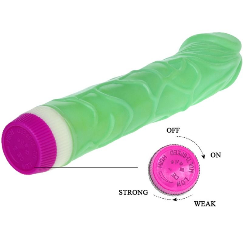 BAILE - WAVES OF PLEASURE VIBRATOR 23 CM GREEN - Amore24