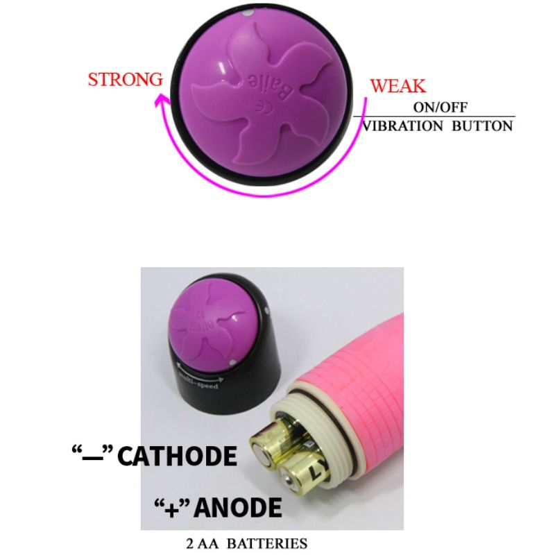 BAILE - COLORFUL SEX REALISTIC VIBRATOR PINK 23 CM - Amore24