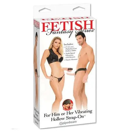 FETISH FANTASY SERIES - HOLLOW VIBRATOR HARNESS FOR HIM AND HER NATURAL 14CM - Amore24