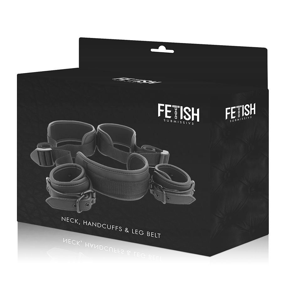 FETISH SUBMISSIVE - OPEN LEGS POSITION WITH NOPRENE LINING HANDCUFFS - Amore24