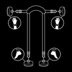 FETISH SUBMISSIVE - MASTER POSITION WITH 4 NOPRENE-LINED HANDCUFFS - Amore24