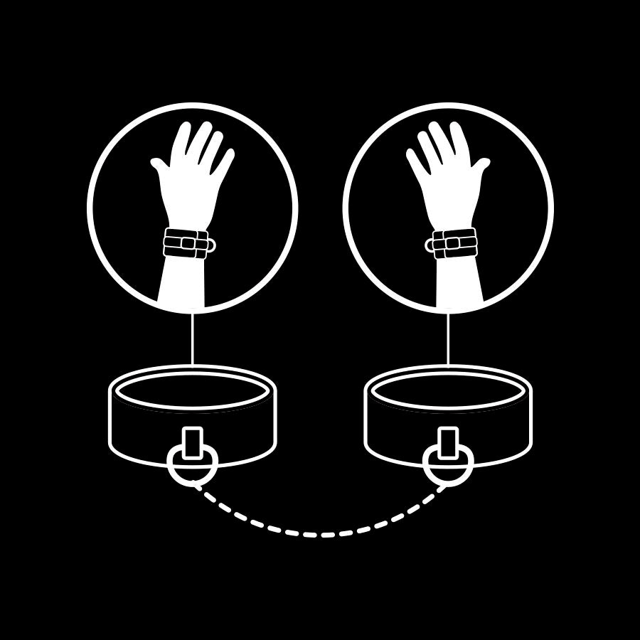 FETISH SUBMISSIVE - VEGAN LEATHER HANDCUFFS WITH NOPRENE LINING - Amore24