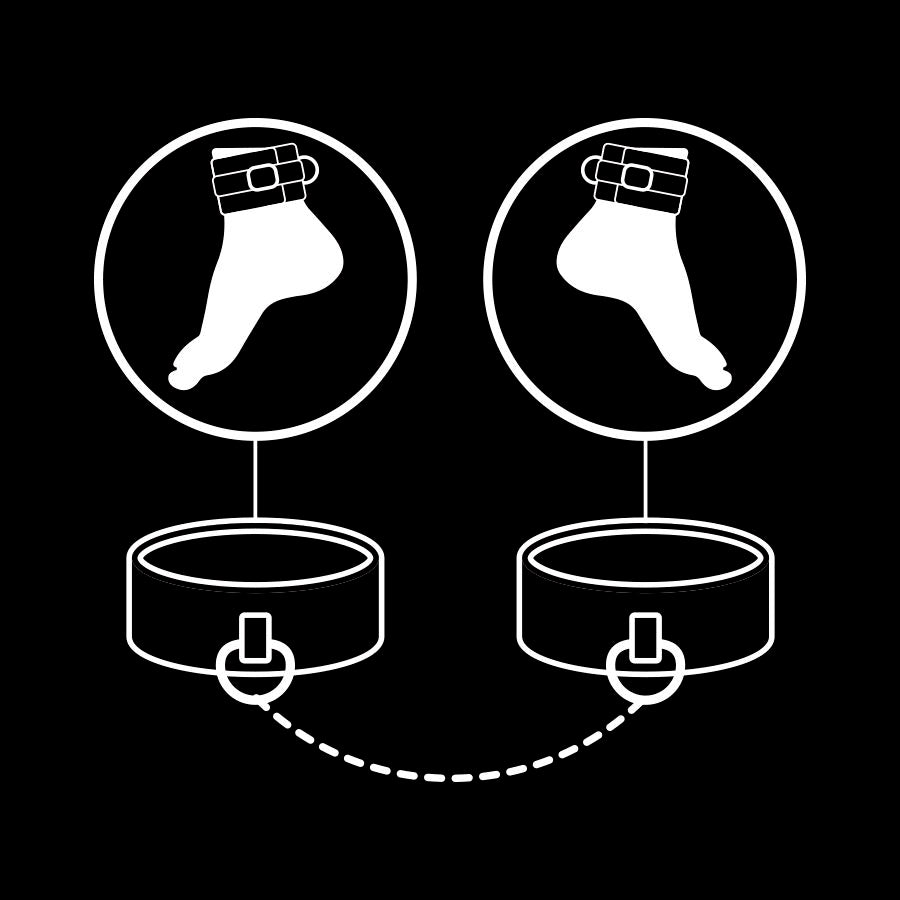 FETISH SUBMISSIVE - VEGAN LEATHER ANKLE CUFFS WITH NOPRENE LINING - Amore24