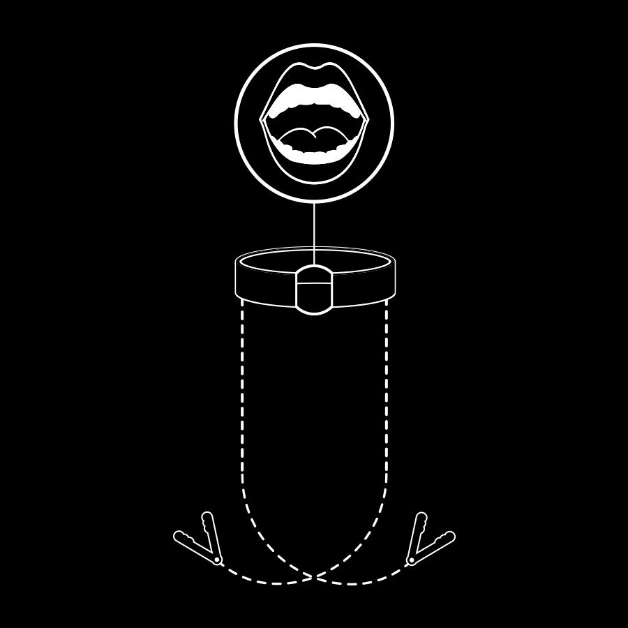 FETISH SUBMISSIVE - GAG RING WITH NIPPLE CLAMPS - Amore24