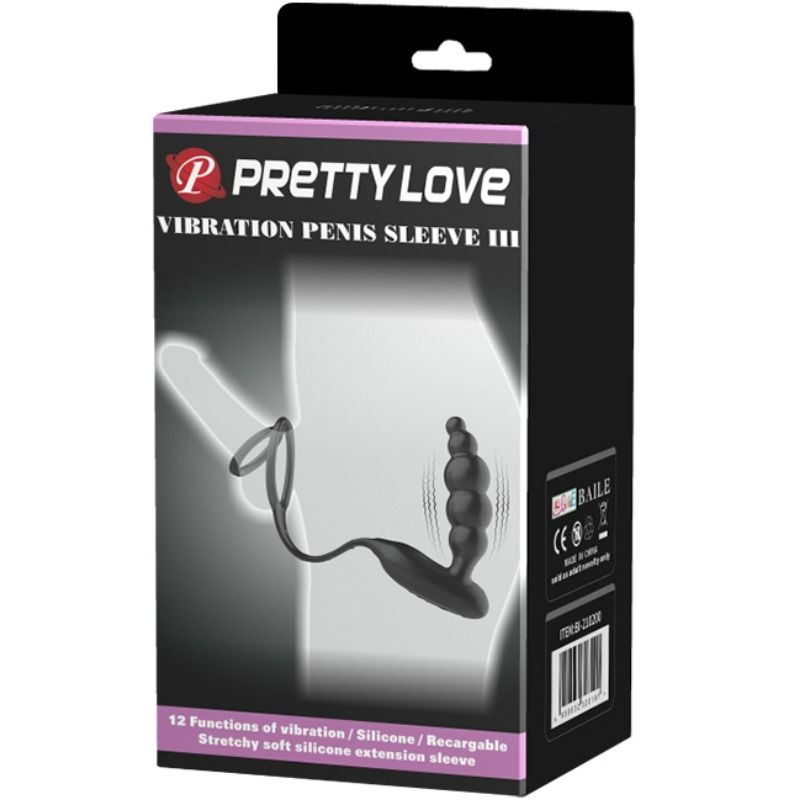PRETTY LOVE - PENIS RINGS WITH VIBRATOR PLUG - Amore24