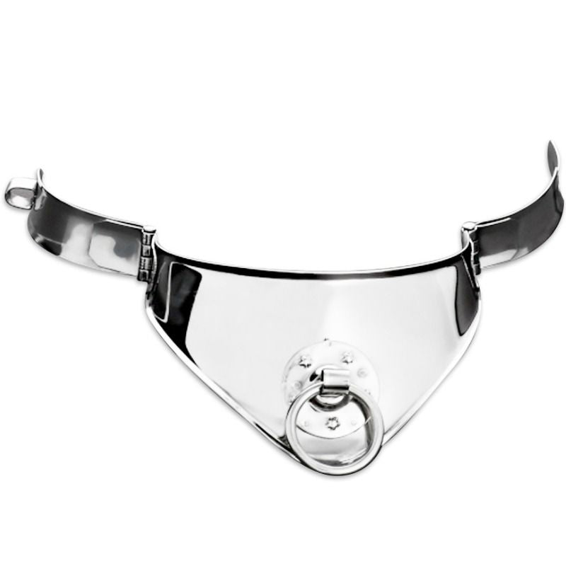 METAL HARD - RESTRAINT COLLAR WITH RING AND PADLOCK 12.5 CM - Amore24