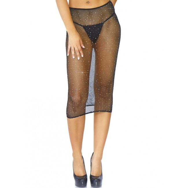 LEG AVENUE - CRYSTALIZED FISHNET MULTIDRESS BLACK O.S - Amore24