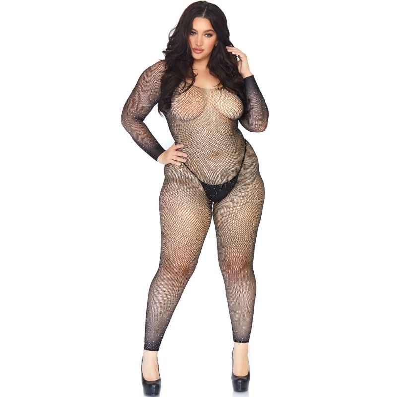 LEG AVENUE - CRYSTALIZED NET BODY STOCKING 1X-2X - Amore24