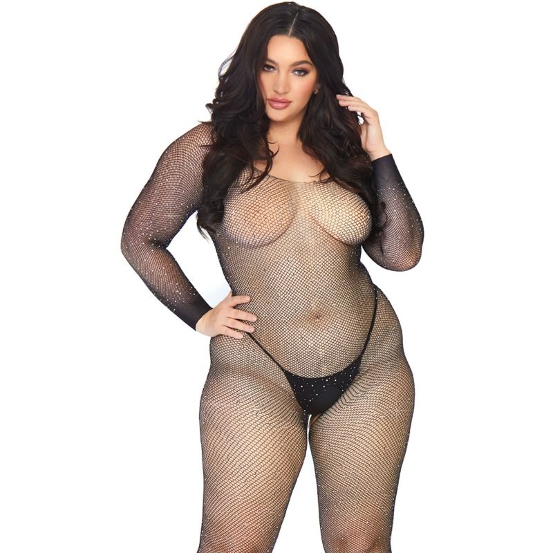 LEG AVENUE - CRYSTALIZED NET BODY STOCKING 1X-2X - Amore24