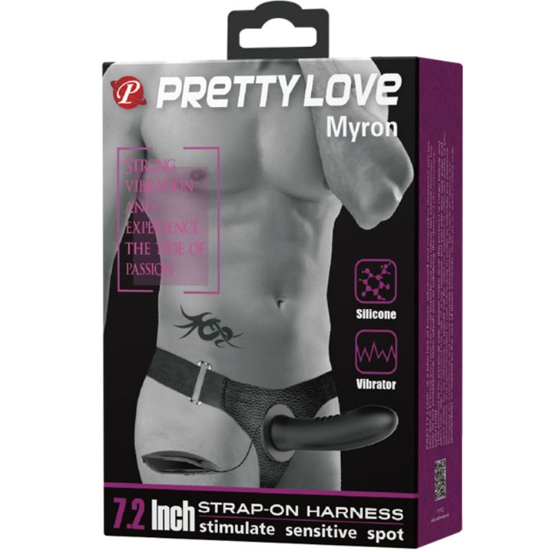 PRETTY LOVE - MYRON STRAP ON WITH VIBRATION AND HOLLOW DILDO - Amore24