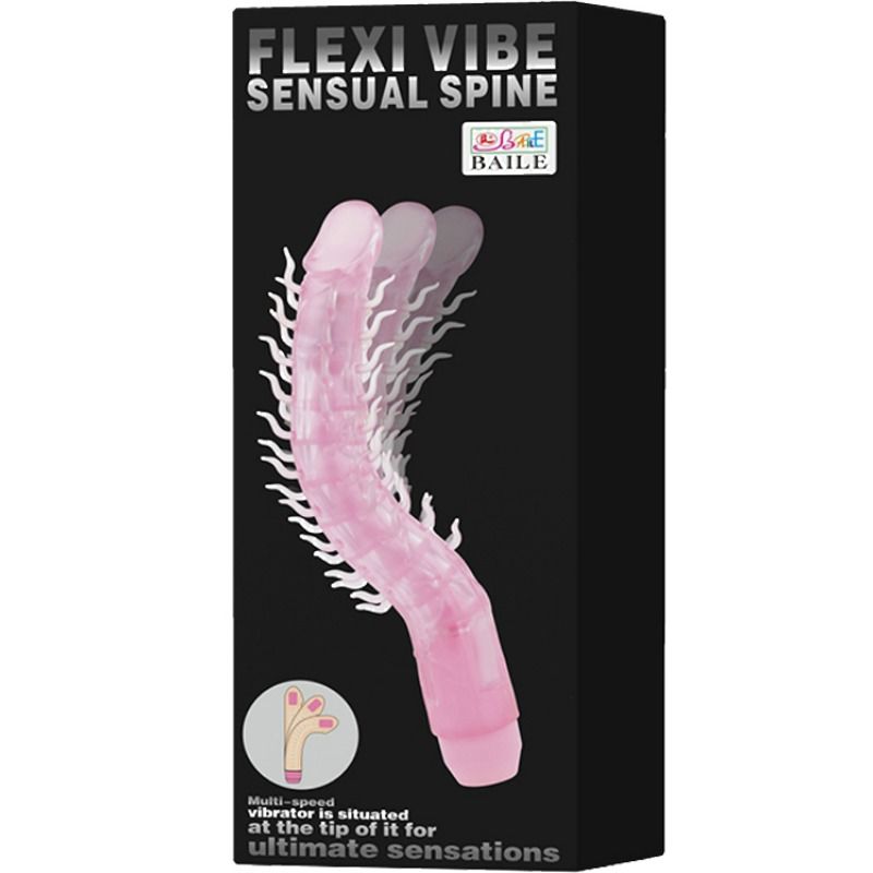 BAILE - FLEXI VIBE SENSUAL SPINE BENDABLE VIBRATING DILDO LILAC 23.5 CM - Amore24