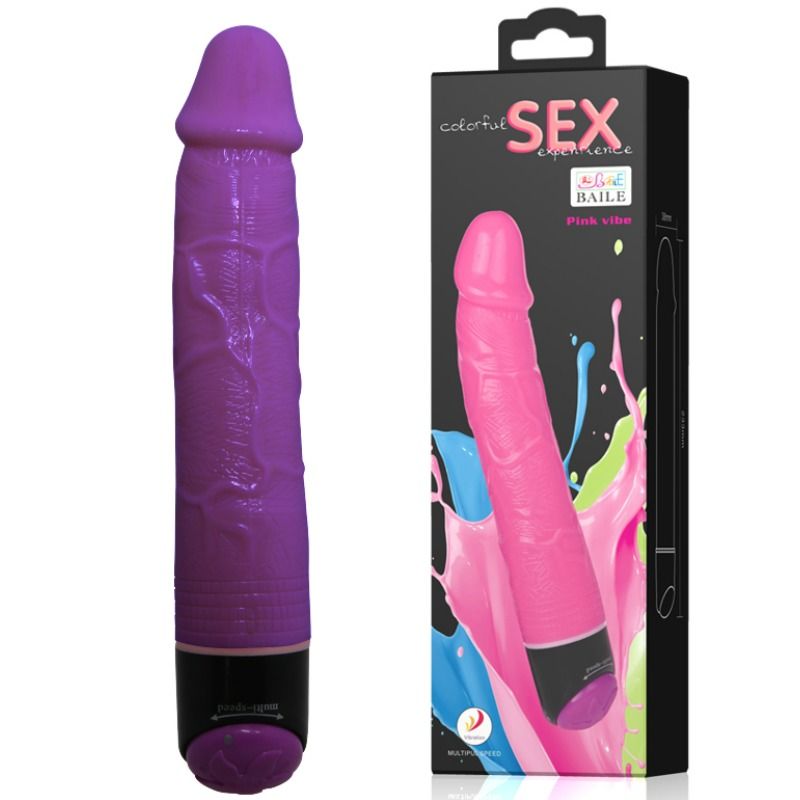 BAILE - COLORFUL SEX LILAC REALISTIC VIBRATOR 23 CM - Amore24