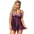 SUBBLIME - BABYDOLL CON LAZO Y DETALLES BRILLANTES MORADO S/M - Amore24