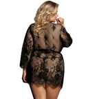 SUBBLIME - QUEEN PLUS LACE PEIGNOIR FLARED SLEEVES - Amore24