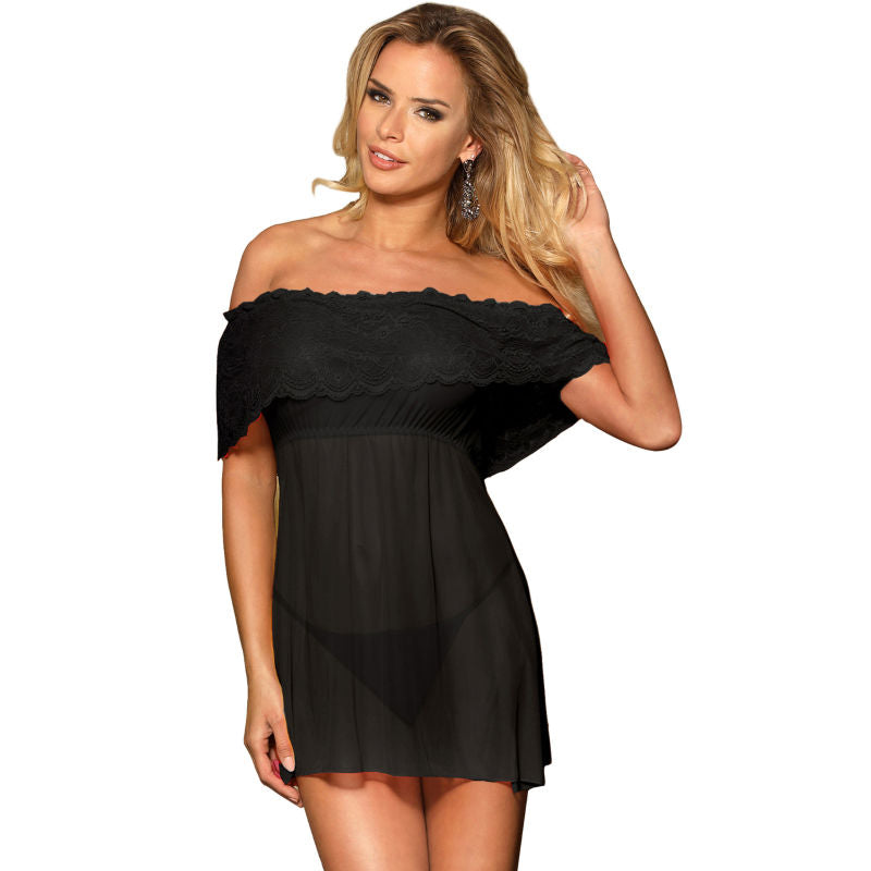 SUBBLIME - DRESSES SHORT DRESS + THONG BLACK L/XL - Amore24