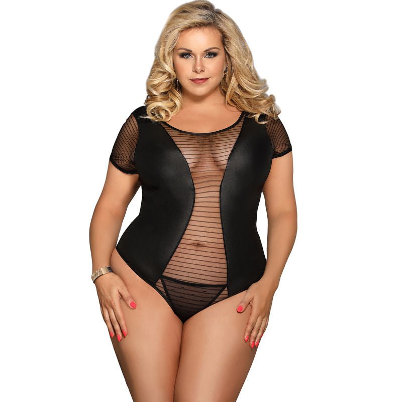 SUBBLIME - QUEEN PLUS FETISH SHORT SLEEVE TEDDY - Amore24
