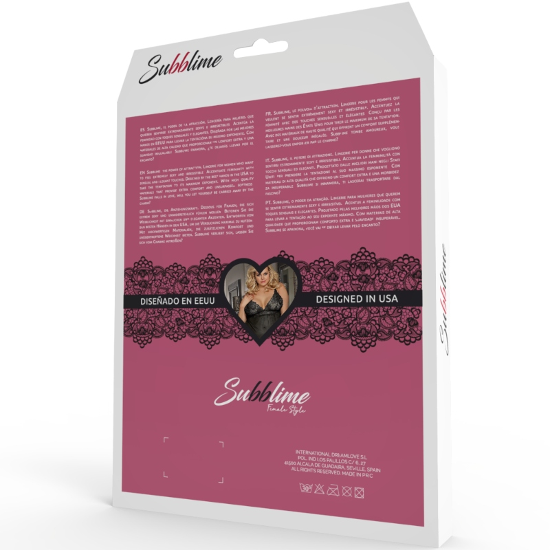 SUBBLIME - QUEEN PLUS TEDDY AND BLINDFOLD BLACK - Amore24