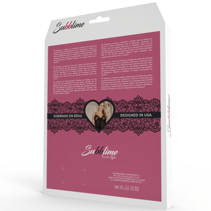 SUBBLIME - SET SUJETADOR Y PANTIES CON LIGUERO L/XL - Amore24