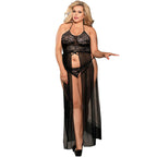 SUBBLIME - QUEEN PLUS DRESS-TOP AND THONG SET BLACK - Amore24