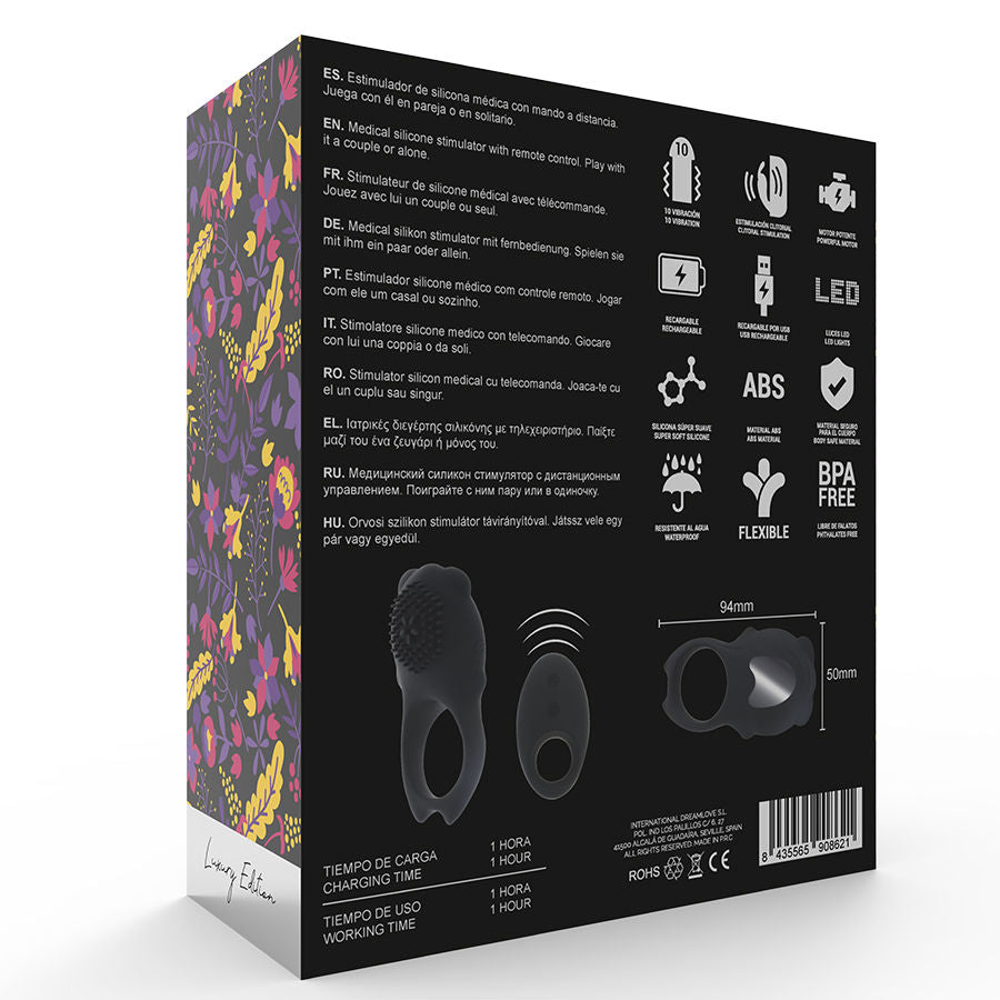 MIA  - COLOSSEO COCK RING REMOTE CONTROL BLACK - Amore24