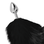 DARKNESS - SILVER ANAL PLUG 8 CM WITH BLACK TAIL - Amore24