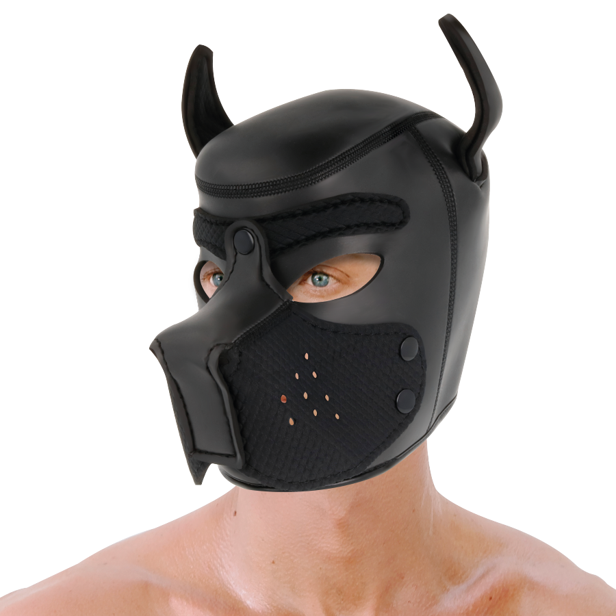 DARKNESS - NEOPRENE DOG MASK WITH REMOVABLE MUZZLE M - Amore24