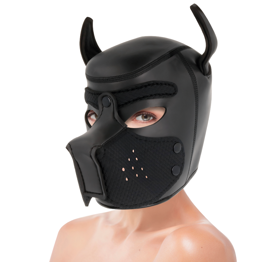 DARKNESS - NEOPRENE DOG MASK WITH REMOVABLE MUZZLE M - Amore24
