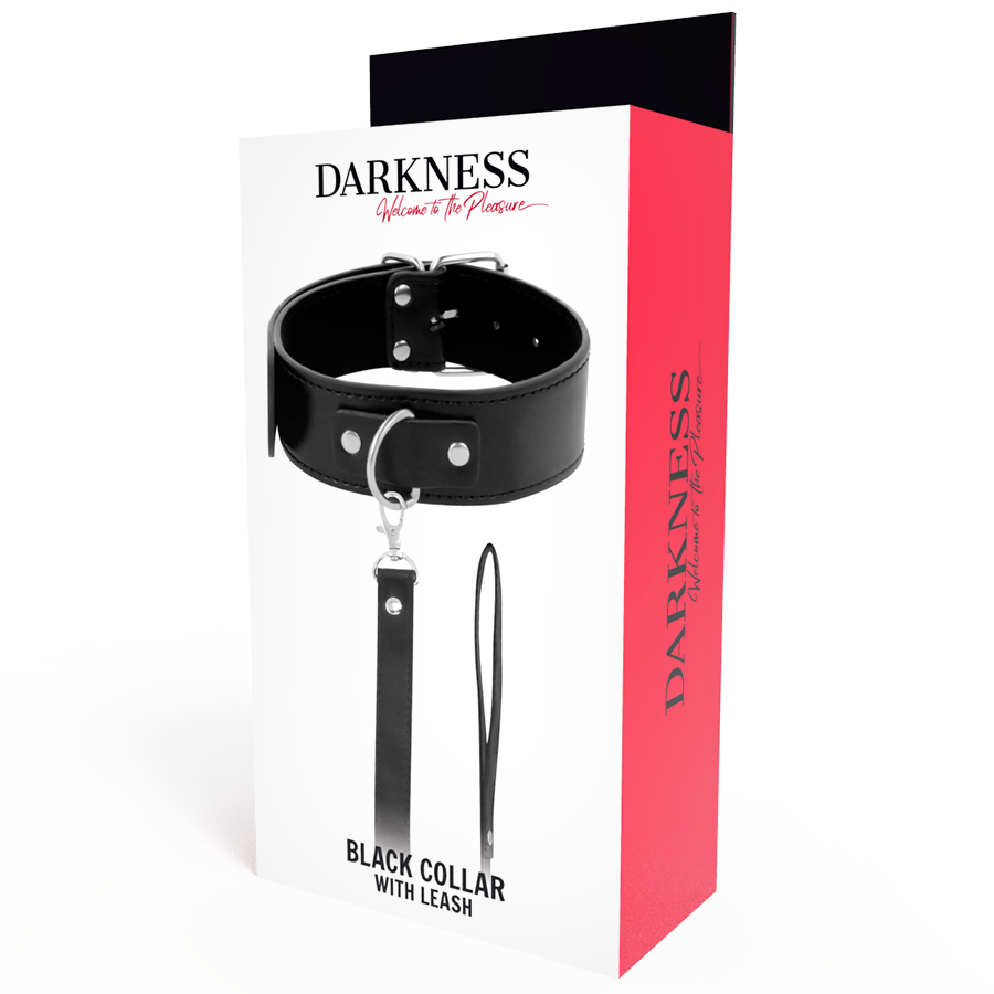 DARKNESS - POSTURE NECKLACE WITH LEATHER CHAIN - Amore24