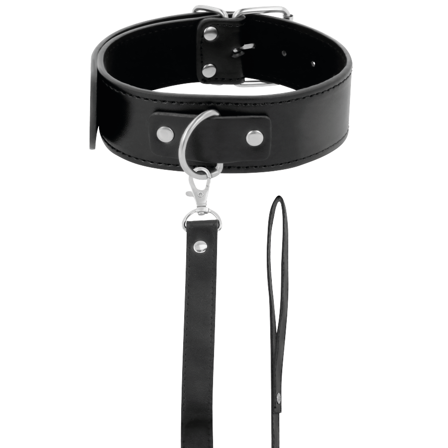 DARKNESS - POSTURE NECKLACE WITH LEATHER CHAIN - Amore24